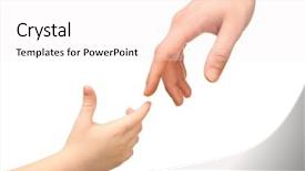  Presentation with father - Amazing PPT theme having child and father hands isolated backdrop and a sky blue colored foreground