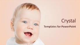  Presentation with happiness - Slide deck consisting of child and happiness concept - smiling baby background and a lemonade colored foreground