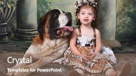  Presentation with saint - Cool new slide deck with child and her saint bernard backdrop and a  colored foreground