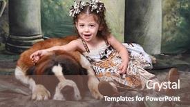 Presentation with dog baby cute child - Amazing slide deck having child and her saint bernard backdrop and a  colored foreground