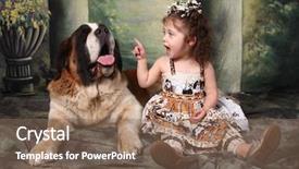  Presentation with dog baby cute child - Beautiful slide set featuring child and her saint bernard backdrop and a  colored foreground