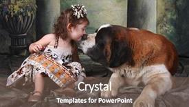  Presentation with saint - Presentation featuring child and her saint bernard background and a  colored foreground