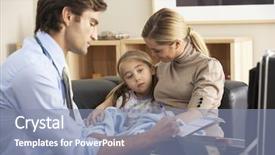  Presentation with sick child - Colorful slide set enhanced with child and mother at home backdrop and a mint green colored foreground