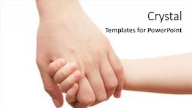 Presentation with mother and child health care - Slides with child and mother hands isolated background and a white colored foreground