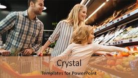  Presentation with family shopping - Amazing presentation theme having child and shopping cart backdrop and a coral colored foreground