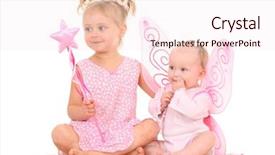  Presentation with angel baby - PPT theme with child angel - 6 months little baby girl background and a sky blue colored foreground