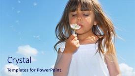  Presentation with angel - PPT theme enhanced with child angel - i and my dandelion background and a sky blue colored foreground