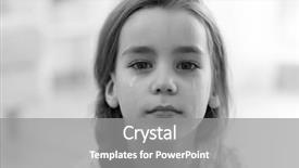  Presentation with child anxiety - Slide deck with child anxiety - sad little girl on blurred background and a gray colored foreground