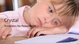  Presentation with child anxiety - Theme featuring child anxiety - tired schoolgirl background and a coral colored foreground