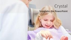  Presentation with medical assistant - Slide set consisting of child-as-a-patient-looks background and a soft green colored foreground