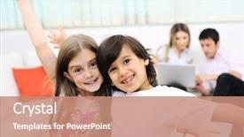  Presentation with child in a hindu home - Presentation design consisting of child at home with family background and a  colored foreground