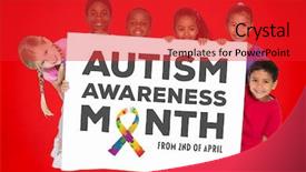  Presentation with elementary - Beautiful slide set featuring child autism - elementary pupils showing card backdrop and a red colored foreground