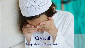  Presentation with lifestyle - Slide set with child autism - lifestyle posing people background and a sky blue colored foreground