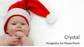  Presentation with new baby - Slides having child baby in red santa' background and a  colored foreground