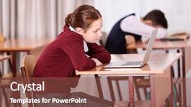  Presentation with posture - PPT theme with child bearing - incorrect posture concept pupils sitting background and a tawny brown colored foreground