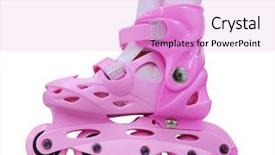  Presentation with bearing - PPT theme enhanced with child bearing - isolated roller-skates against the white background and a lavender colored foreground