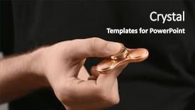  Presentation with modern - Slides having child bearing - man holding modern spinner closeup background and a black colored foreground