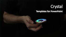  Presentation with luminous - PPT theme consisting of child bearing - man rolling modern luminous spinner background and a  colored foreground