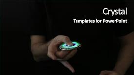  Presentation with luminous - PPT theme featuring child bearing - man rolling modern luminous spinner background and a  colored foreground