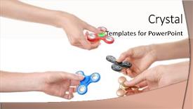  Presentation with different - Theme featuring child bearing - people holding different modern spinners background and a sky blue colored foreground