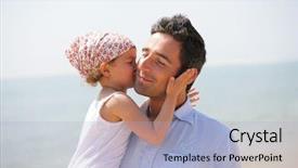  Presentation with bearing - Colorful theme enhanced with child bearing - portrait of a little girl backdrop and a light blue colored foreground