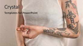  Presentation with modern - Beautiful PPT layouts featuring child bearing - woman rolling modern spinner indoors backdrop and a  colored foreground