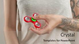  Presentation with modern - Beautiful PPT layouts featuring child bearing - woman rolling modern spinner indoors backdrop and a  colored foreground