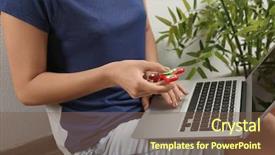  Presentation with bearing - Cool new theme with child bearing - woman rolling modern spinner backdrop and a tawny brown colored foreground