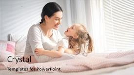  Presentation with baby girl - PPT layouts with child bed - nice baby girl and her background and a lemonade colored foreground