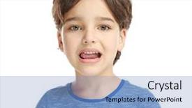  Presentation with rotary training - Beautiful presentation design featuring child behaviour - little boy training pronounce letters backdrop and a light blue colored foreground