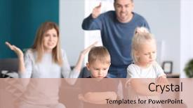  Presentation with children parents - Amazing slide deck having child behaviour - parents scolding their children backdrop and a coral colored foreground