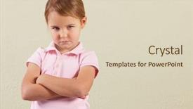  Presentation with angry child - Presentation design with child behaviour - studio shot of angry young background and a soft green colored foreground