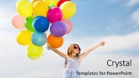  Presentation with summer celebration - PPT layouts consisting of child birthday - summer holidays celebration family children background and a sky blue colored foreground