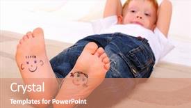  Presentation with faces - Theme consisting of child blood - small faces painted background and a coral colored foreground