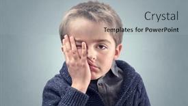  Presentation with child depressed - Presentation design consisting of child-bored-depressed-frustrated background and a light gray colored foreground