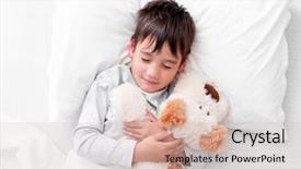  Presentation with child boy hold basket - PPT theme having child boy holding his favourite background and a lemonade colored foreground