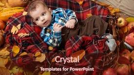 Presentation with fall season - Audience pleasing presentation consisting of child boy lie on tartan backdrop and a tawny brown colored foreground