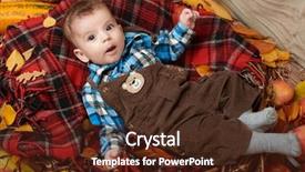  Presentation with fall season - Theme having child boy lie on tartan background and a tawny brown colored foreground