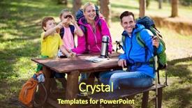  Presentation with finger - Presentation design featuring child boy shows with finger background and a tawny brown colored foreground