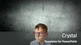  Presentation with idea - Slide set featuring child brain - boy of school age background and a dark gray colored foreground