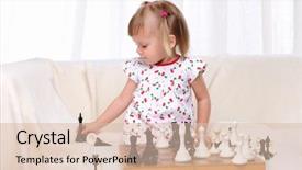  Presentation with brain child - Colorful slides enhanced with child brain - little girl playing chess backdrop and a lemonade colored foreground