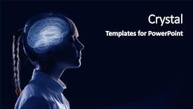  Presentation with brain child - Amazing slides having child brain - young thoughtful girl of school backdrop and a black colored foreground