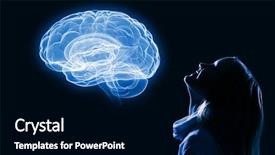  Presentation with brain child - Cool new presentation theme with child brain - young thoughtful girl of school backdrop and a black colored foreground