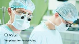  Presentation with cardiac - Amazing PPT theme having child cardiosurgery operating room backdrop and a cool aqua colored foreground