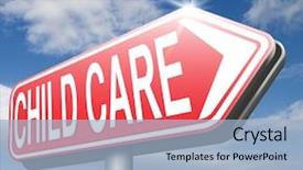  Presentation with child care - Amazing PPT theme having child care center in daycare backdrop and a light blue colored foreground