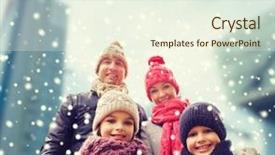  Presentation with winter family - Colorful presentation enhanced with child center - family childhood season and people backdrop and a  colored foreground
