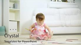  Presentation with girl mento - Audience pleasing PPT layouts consisting of child center - little cute girl sits backdrop and a soft green colored foreground