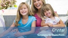  Presentation with young - Beautiful presentation featuring child chair - woman and two young girls backdrop and a  colored foreground