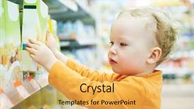  Presentation with grocery store - PPT layouts consisting of food shopping in grocery store background and a yellow colored foreground