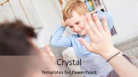  Presentation with play children - PPT theme with child clapping - smiling boy plays with his background and a  colored foreground